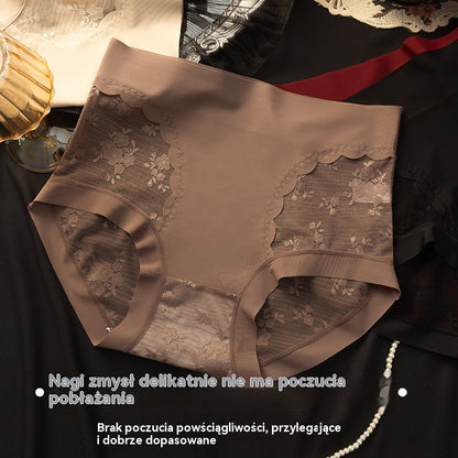 [40-80 kg] Zestaw 5-częściowy: Damskie, bezszwowe, wysokoelastyczne, koronkowe majtki, modelujące brzuch i pośladki, unoszące, modelujące i ujędrniające