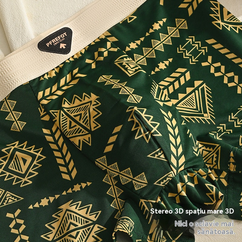 💥💥【1 set de 5 piese】【42-92kg】Lenjerie intimă retro subțire pentru bărbați, vara 2025, boxeri noi, din mătase glacială