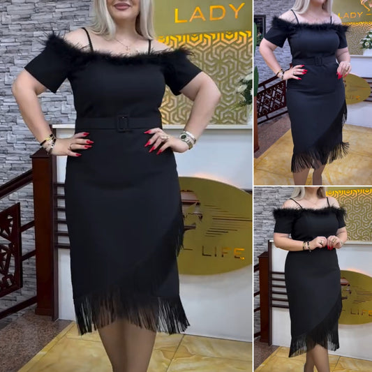【S-5XL】💃Rochie mulată cu umerii goi, un must-have pentru petreceri, îți scoate în evidență temperamentul.