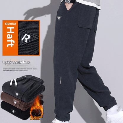 🔥【M-5XL】🖤Nowe zimowe spodnie męskie, plus aksamit i gruby sztruks, ciepłe i wygodne casual męskie