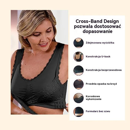 🔥【Ostatni dzień 50% zniżki】— Wygodny biustonosz koronkowy z krzyżowanym przodem