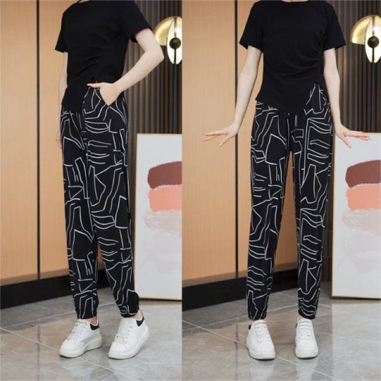 🔥🔥【Kúp 1 a 1 dostaneš zadarmo】☀️👖 Jarné letné hodvábne nohavice s vysokým pásom a širokými nohavicami 