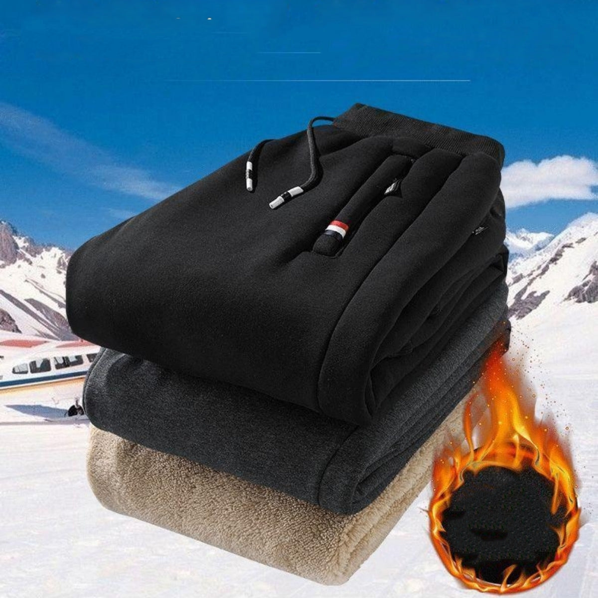 👖【M-5XL】🔥Muške zimske hlače s janjećom vunom ., svakodnevne tople sportske hlače.