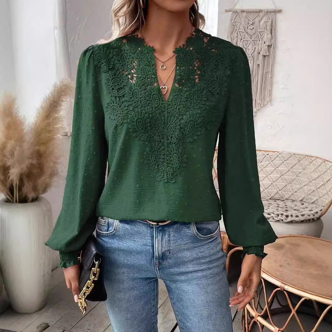 ✨【S-2XL】✨Bluzka z koronką 2026 | Długi rękaw | Elegancki i wyrafinowany styl