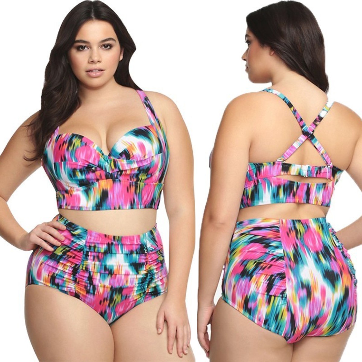 🔥🔥【60% OFF】【L-5XL】👙Nowy dwuczęściowy kostium kąpielowy Plus Size Bikini