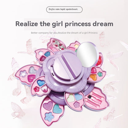 👸💄🎁Obrotowy zestaw kosmetyków dla dzieci z kwiatowym wzorem, zabawki do makijażu, akcesoria dla księżniczek, prezenty świąteczne