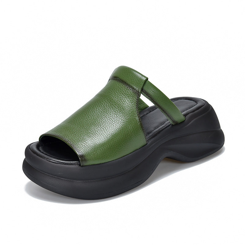 🔥🔥【35-40】👡Nowe damskie sandały z grubą podeszwą i wzorem „rybie usta”, które zwiększają wysokość (wysokość obcasa 6 cm)
