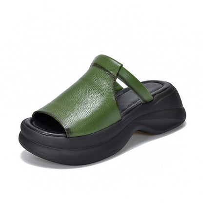 🔥🔥【35-40】👡Nowe damskie sandały z grubą podeszwą i wzorem „rybie usta”, które zwiększają wysokość (wysokość obcasa 6 cm)