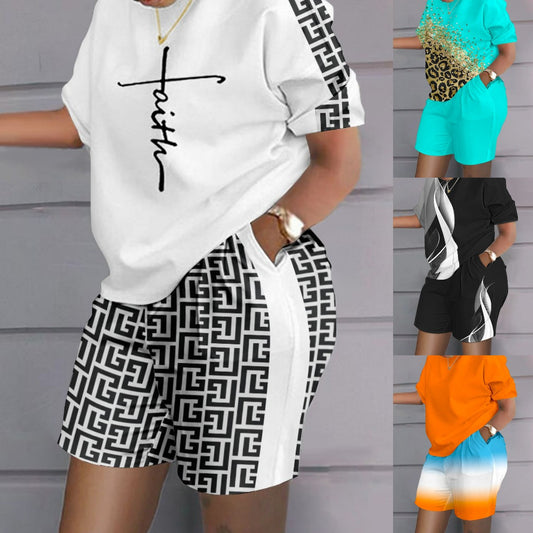 😍 【S-4XL】 Garnitur casual w stylu hip-hopowym (top + spodenki)