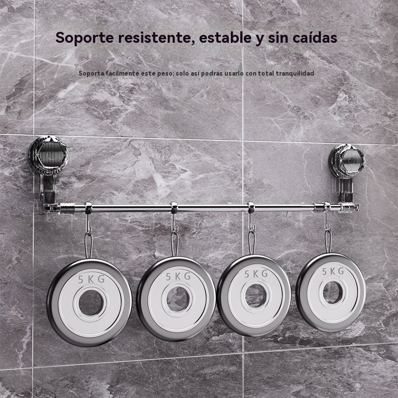 【Compra 1 y llévate 1 gratis】🚿✨ Barra de toalla con ventosa ajustable: no requiere perforar, no daña y tiene un agarre cómodo.