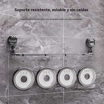 【Compra 1 y llévate 1 gratis】🚿✨ Barra de toalla con ventosa ajustable: no requiere perforar, no daña y tiene un agarre cómodo.