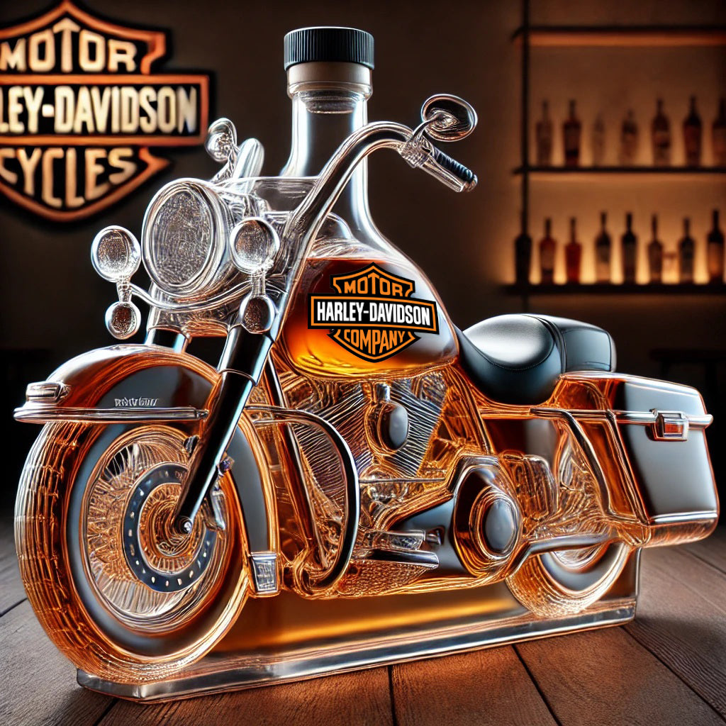 🏍️Kreatywna szklana butelka Ciekawa butelka whisky Szklana butelka w stylu motocyklowym