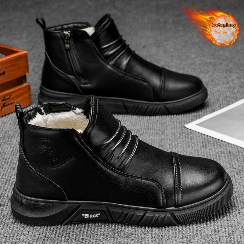 🔥🔥 【39-44】Pánske stredne vysoké snehové čižmy z pravej kože s teplou podšívkou