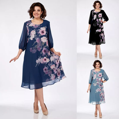 🌸Wyprzedaż błyskawiczna – 49% ZNIŻKI💥💕【S-5XL】 Elegancka wiosenna sukienka z kwiatowym nadrukiem 🌷💃