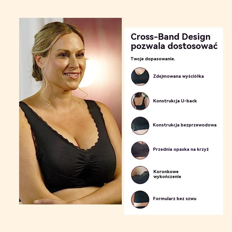 🔥【Ostatni dzień 50% zniżki】— Wygodny biustonosz koronkowy z krzyżowanym przodem