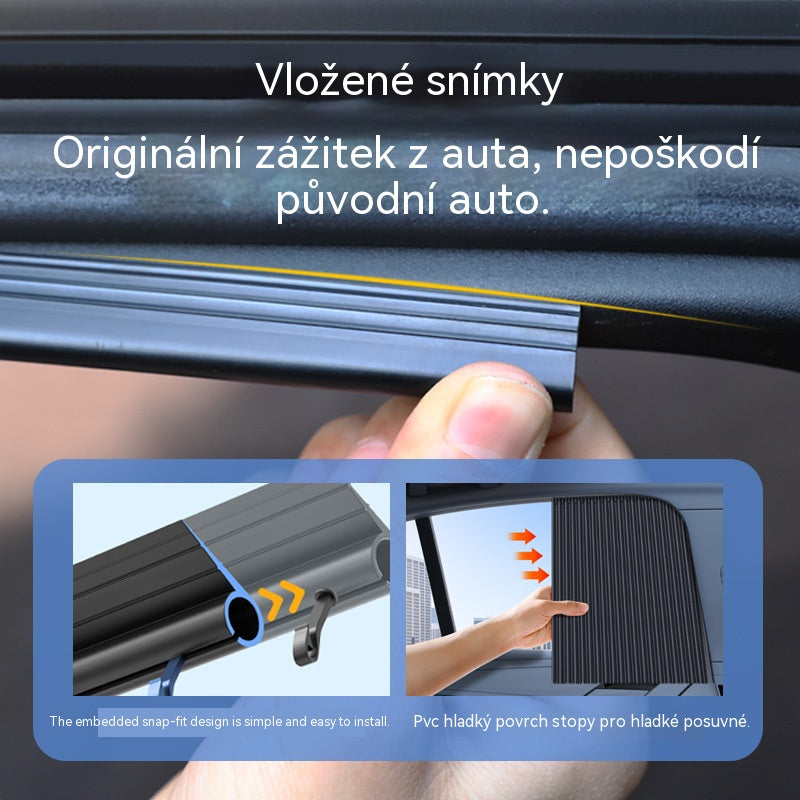 [4 darabos készlet] Autós napellenzők csúszó lamellákkal és hőszigeteléssel
