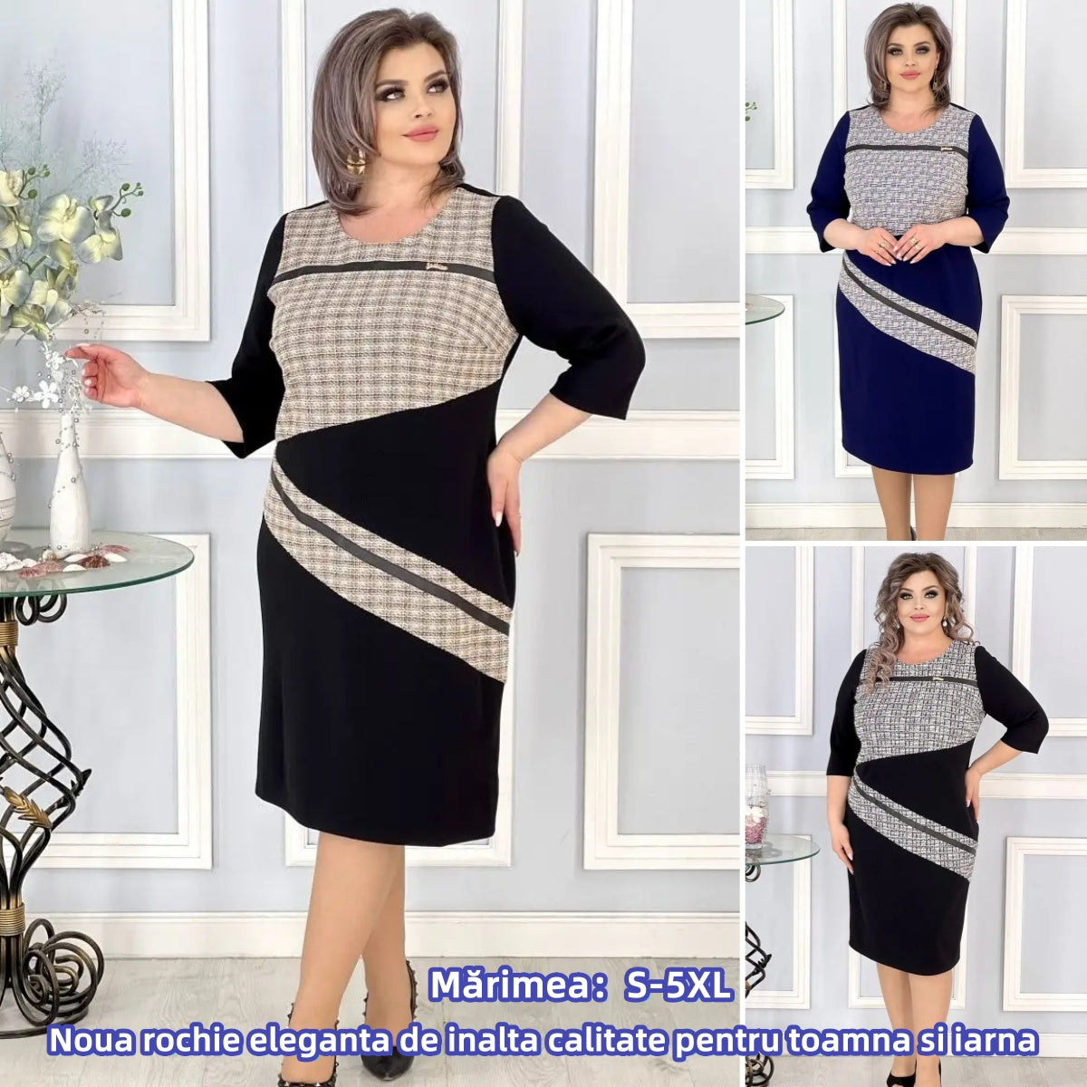 💖💖【S-5XL】]Jesienno-zimowa elegancka sukienka wysokiej jakości