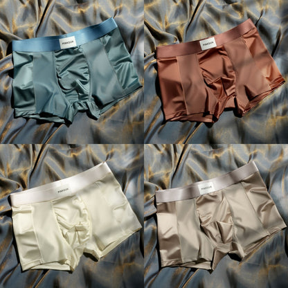 🔥 Kup 4 i otrzymaj 4 gratis 🔥(L-4XL)Nowa męska bielizna, lekka i luksusowa, lodowcowa satyna | oddychająca i antybakteryjna