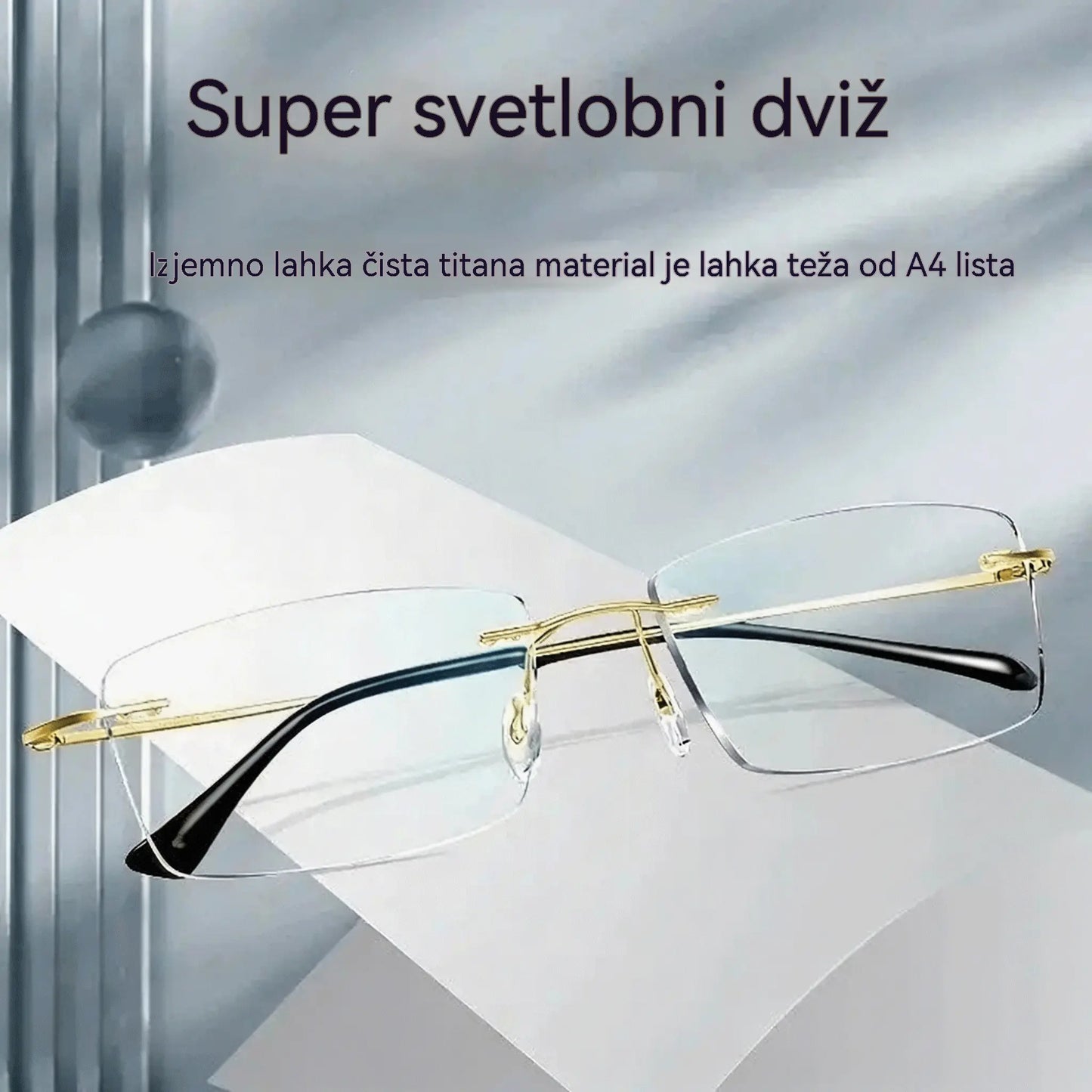 👓 Visokokakovostna, ultra lahka, visokoločljivostna profesionalna očala brez okvirja z zaščito pred modro svetlobo. Unisex dizajn. ✨