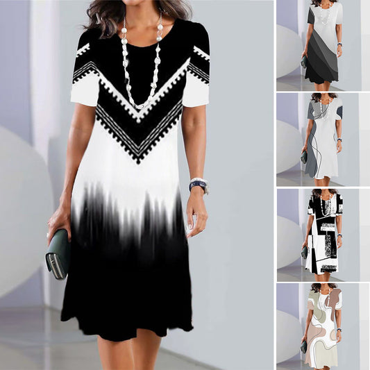 【Kupte 1 a dostanete 1 zdarma】👗【XS-5XL】Jaro/léto, nejprodávanější sexy květinové šaty s kulatým výstřihem