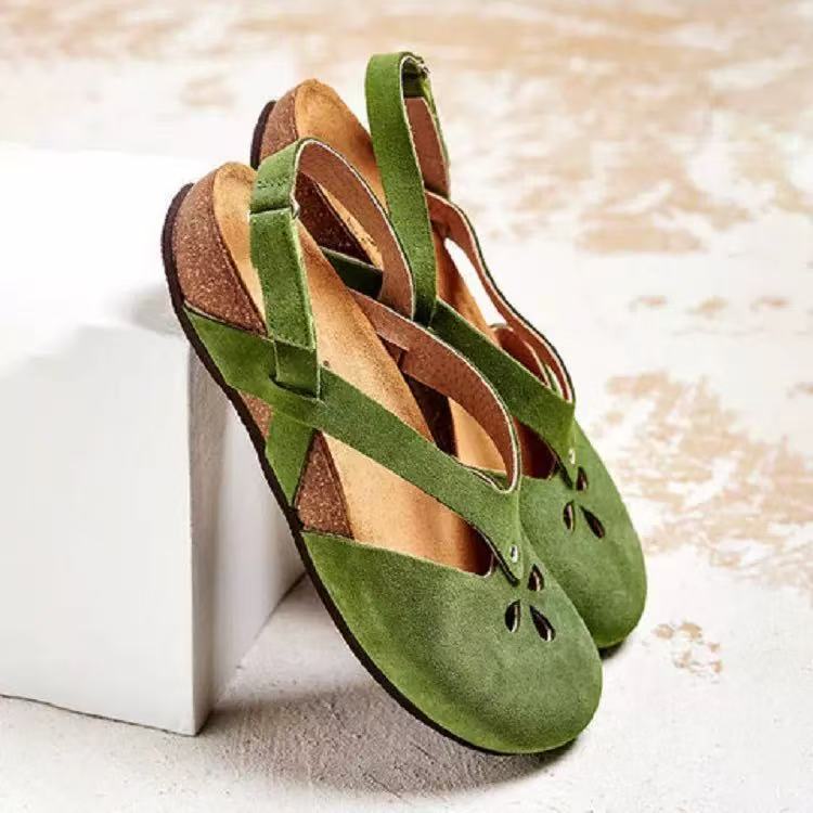 ✨Speciální nabídka na letní novinky【35–43】Retro ortopedické sandály na léto – nastavitelné a pohodlné ✅ Plochá podrážka
