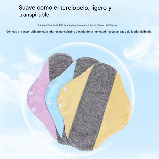 🔥🌈【Compra 3 y llévate 3 gratis】Almohadilla de algodón de grafeno antibacteriana lavable que evita fugas laterales