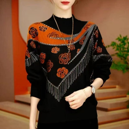 💕【M-5XL】🔥 Nova jesensko-zimska ženska majica za žene srednje dobi, s modernim uzorkom, udobna za nošenje.