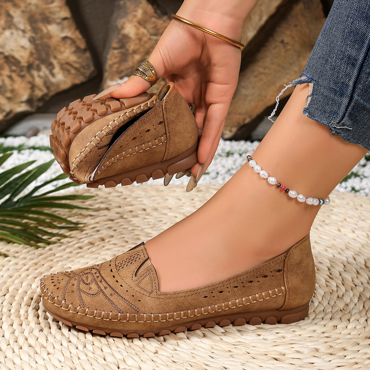 【36-43】Mocasines sin cordones de suela blanda para uso diario