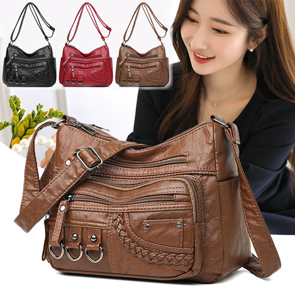 👜🎀 Dostupna u šest boja, nova moderna torbica od mekane kože za rame / nošenje preko tijela, s velikim kapacitetom i višeslojnom konstrukcijom.