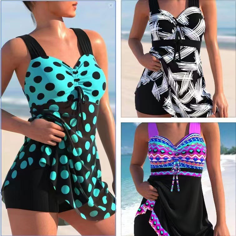 🏖️【Sleva 50 %😍】【S-4XL】Nové dámské plus size zeštíhlující plavky s potiskem 2026, rychleschnoucí a prodyšné
