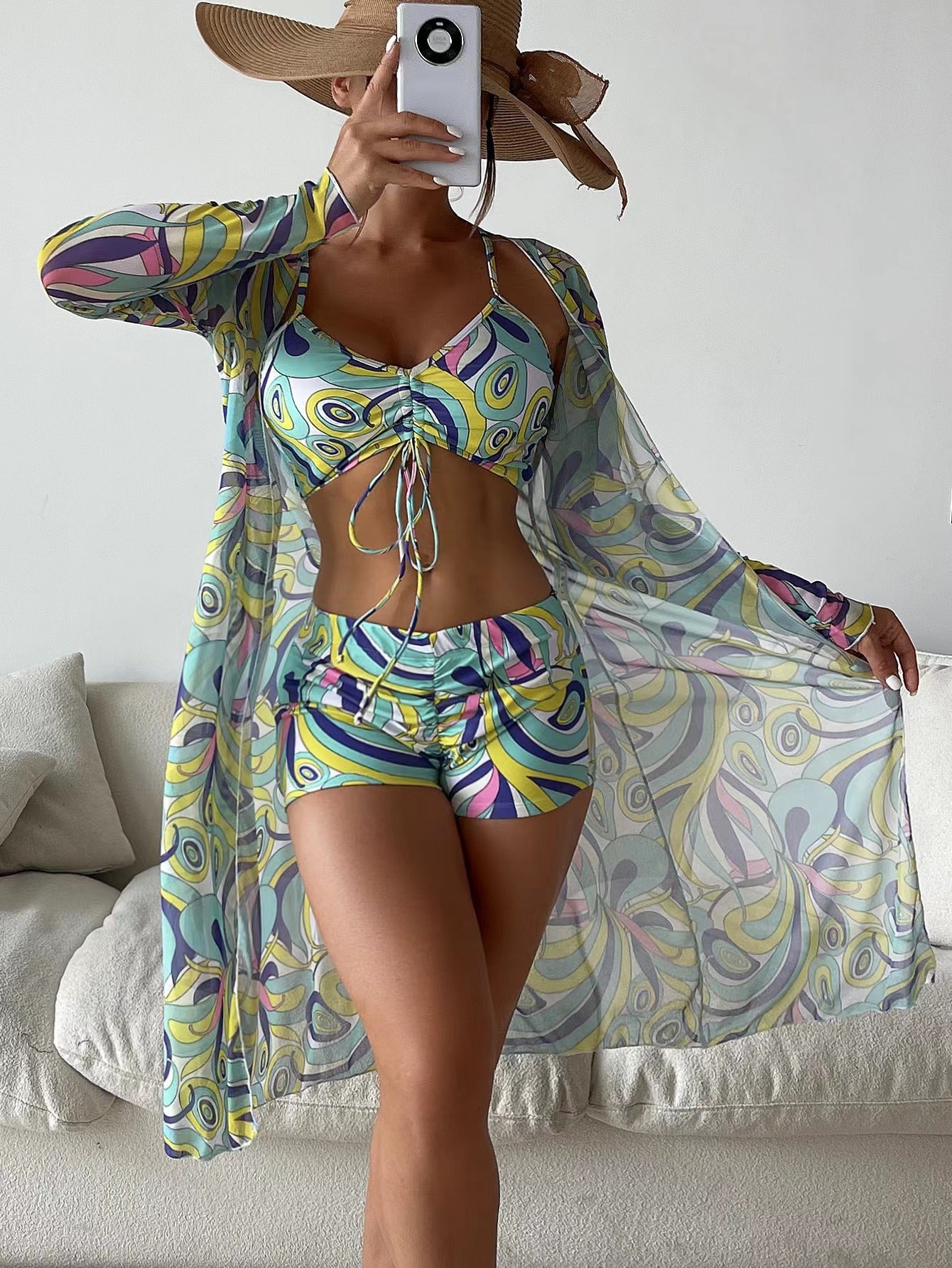 👙【S-XL】 Noul costum de baie din trei piese de modă nouă, mai multe culori disponibile