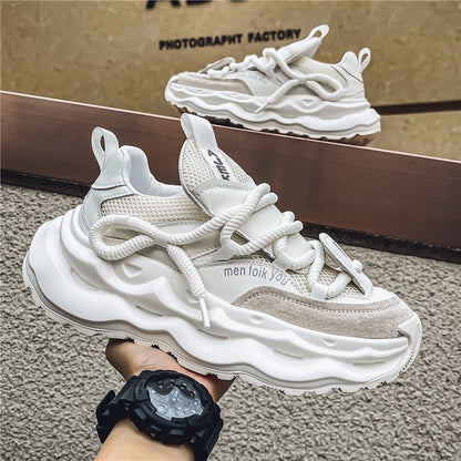 【39-44】Nowe, oddychające, grube podeszwy, buty sportowe na co dzień, zwiększające wysokość