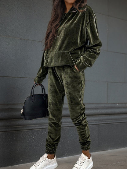 🍂 【S-2XL】Zimowy, nowy, aksamitny komplet casualowy 2025 【Kurtka + Spodnie】