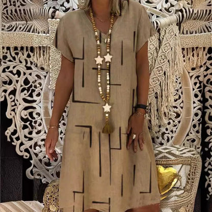 【🏆S-5XL】👗Bavlnené šaty s výstrihom do V