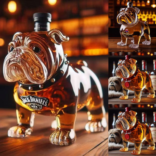 🧊🥃Zábavná fľaša whisky v tvare francúzskeho buldočka｜Originálny darček a štýlová barová dekorácia