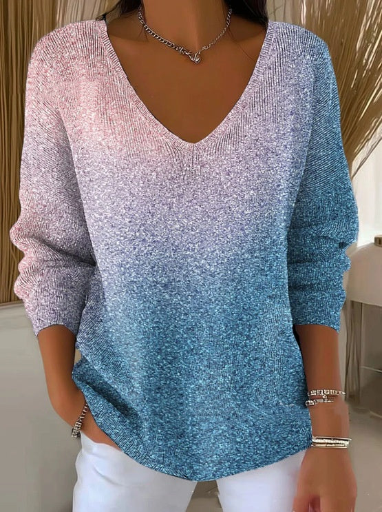 💥【S-4XL】👚👚Nowy damski sweter z długim rękawem i dekoltem w serek, model jesień/zima 2026