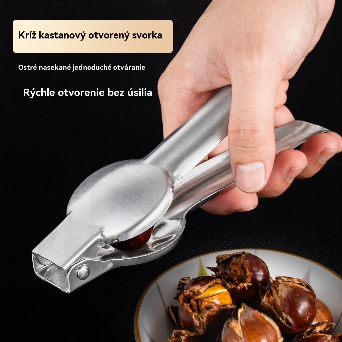 🌰[Kúp 1 a získaj 1 zadarmo] Klip na otvárač gaštanov Home, ľahko sa otvára jedným dotykom bez poranenia rúk!