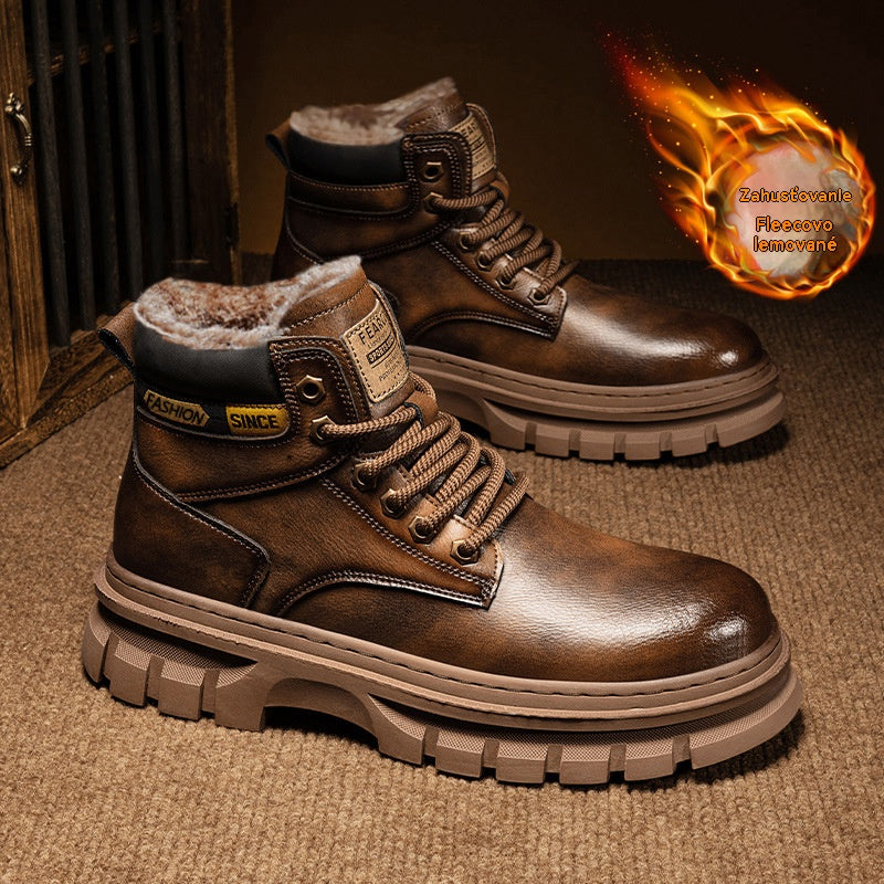 【39-46】🥾🥾🥾2026 Nové pracovné topánky v britskom štýle, vlnená podšívka, hrubá podrážka