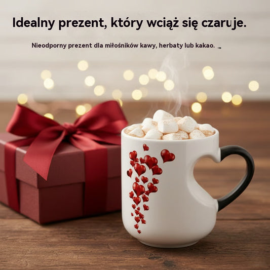 📢📢50% zniżki!!! ⏰ Walentynkowy ceramiczny kubek w kształcie serca, zmieniający kolor💝✨