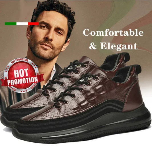 👟【38-48】 Lehké luxusní pánské boty na platformě s krokodýlím vzorem