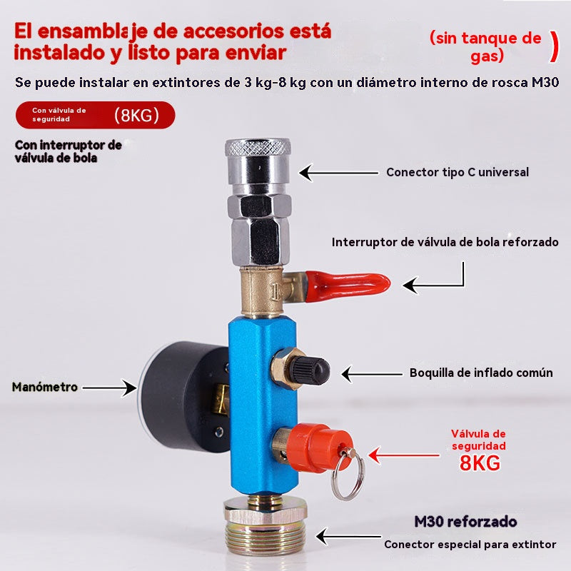 【Kup 1, a otrzymasz 1 gratis】👍👍Ta domowej roboty butelka na gaśnicę została przekształcona w butlę z gazem do użytku na dużych wysokościach, idealną na kemping i pikniki, i jest wyposażona w dmuchany zawór.