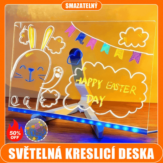 🎨💡✏️🔥Kúpte jeden kus a druhý dostanete zadarmo🔥Detská svietiaca kresliaca doska, ručne vyrobená DIY graffiti vymazateľná vzdelávacia fluorescenčná kresliaca doska