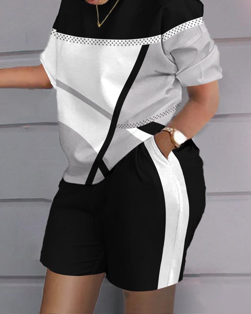 😍 【S-4XL】 Garnitur casual w stylu hip-hopowym (top + spodenki)