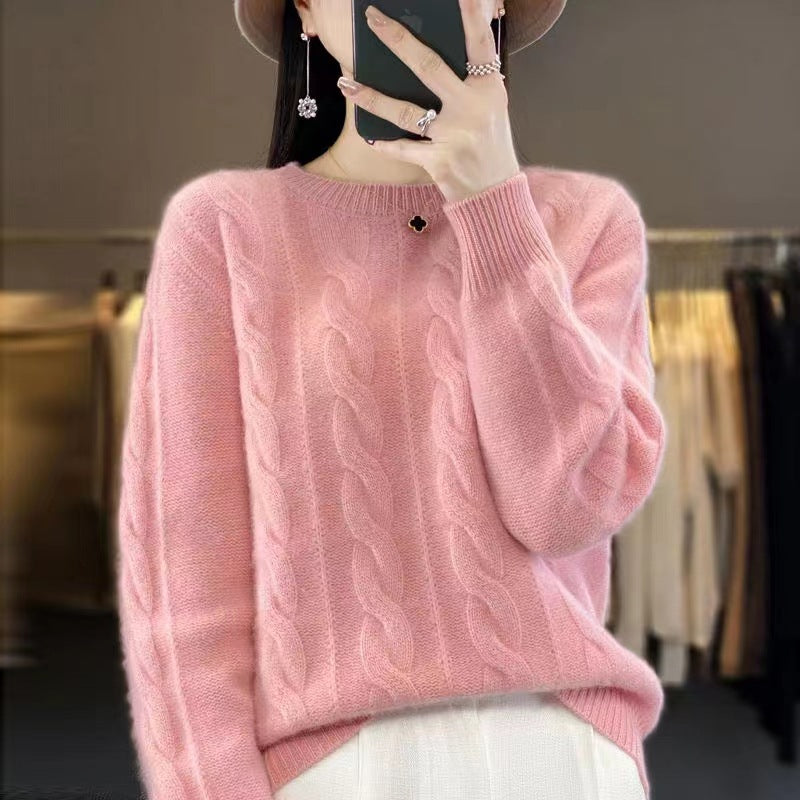 🔥⛄【S-XL】Nowy sweter z wełny na jesień i zimę 2025, jednolity kolor, wysokiej jakości