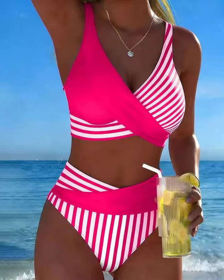 🏖️【40-100kg】🤩 Nowy komplet z nadrukowanym strojem kąpielowym, szybkoschnący i przewiewny materiał, dopasowany i stylowy