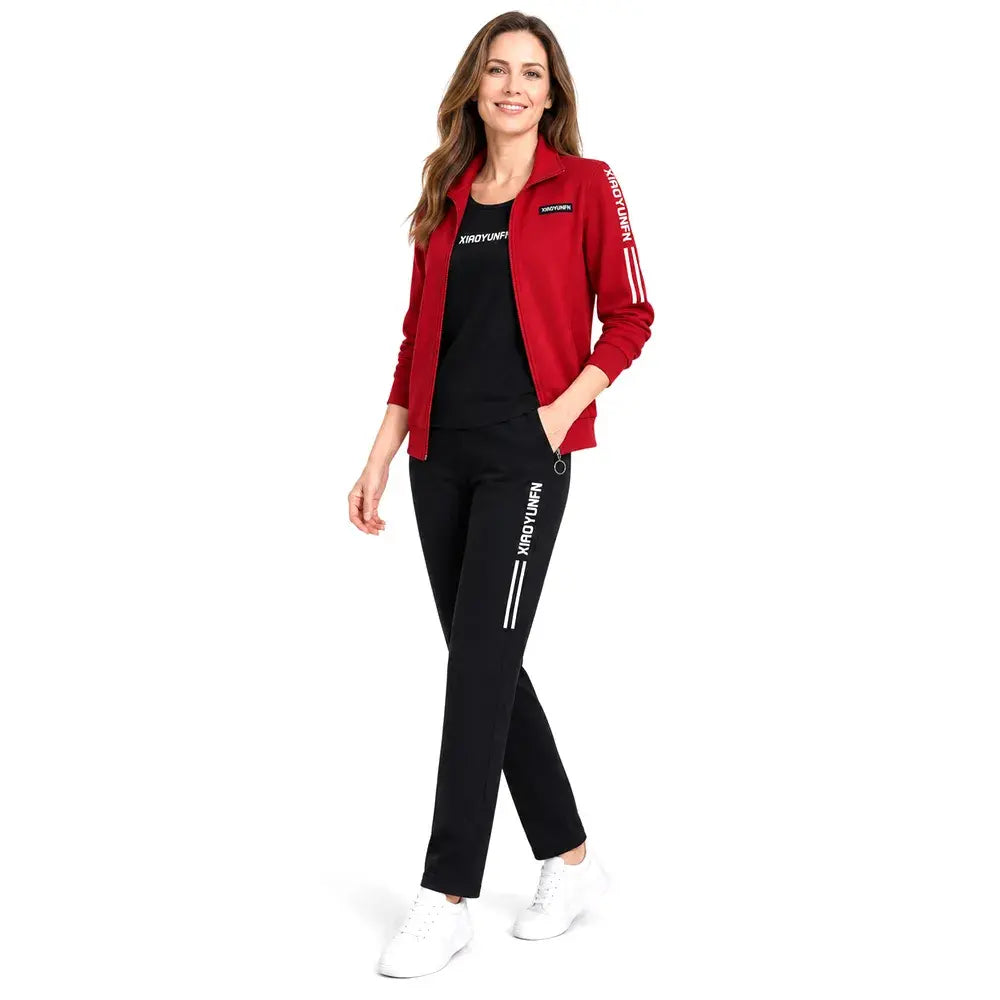 🌸 Eleganca in popolno udobje! Elegantna 3-delna trenirka za ženske (jakna z zadrgo + majica + hlače / Velikosti: M-6XL)! ✨