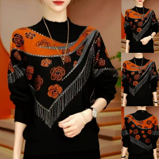 💕【M-5XL】🔥 Nova jesensko-zimska ženska majica za žene srednje dobi, s modernim uzorkom, udobna za nošenje.