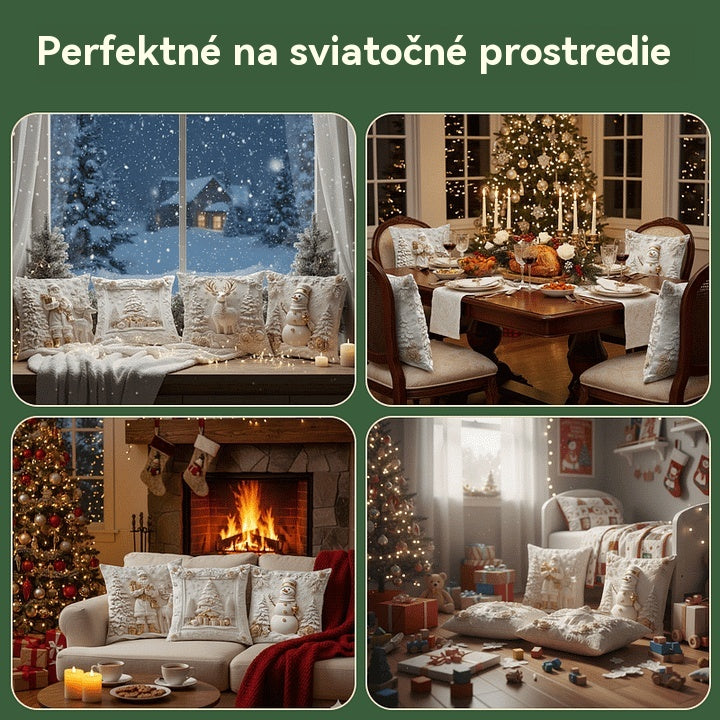 🎅Vianočný výpredaj 49% ZĽAVA🎄Obliečka na vankúš s vianočnou tematikou 【4-dielna sada】