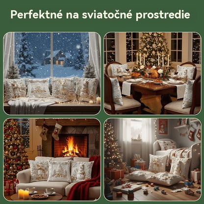 🎅Vianočný výpredaj 49% ZĽAVA🎄Obliečka na vankúš s vianočnou tematikou 【4-dielna sada】