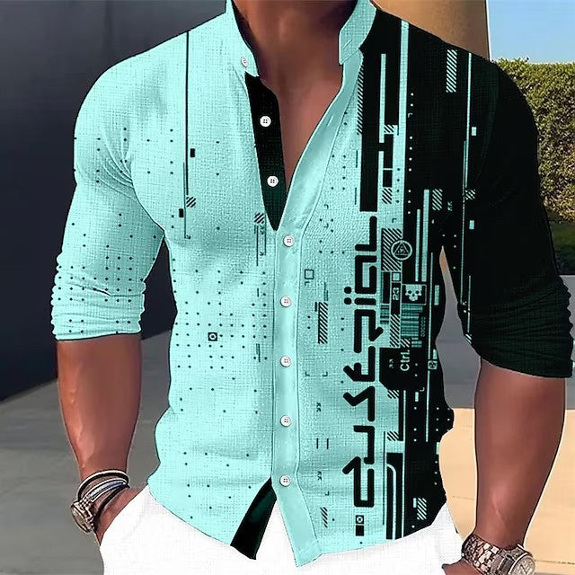 👔【S-6XL】Pánská módní volnočasová košile s krátkým rukávem a 3D digitálním potiskem